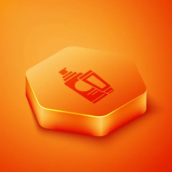 Isométrique Crème Lotion Icône Tube Cosmétique Isolé Sur Fond Orange — Image vectorielle