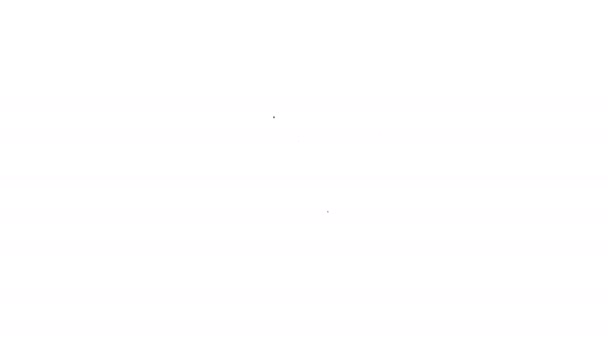 Linha preta Corona vírus covid-19 ícone isolado no fundo branco. Bactérias e germes, cancro das células, micróbios, fungos. Animação gráfica em movimento de vídeo 4K — Vídeo de Stock