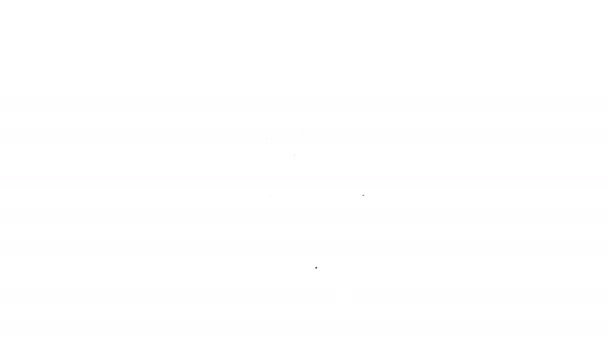Schwarze Linie Positives Virus-Symbol isoliert auf weißem Hintergrund. Coronavirus 2019-nCoV. Bakterien und Keime, Zellkrebs, Mikroben, Pilze. 4K Video Motion Grafik Animation — Stockvideo