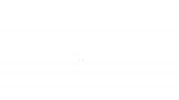 Línea negra Icono de virus aislado sobre fondo blanco. Virus Corona 2019-nCoV. Bacterias y gérmenes, cáncer de células, microbios, hongos. Animación gráfica de vídeo 4K — Vídeo de stock