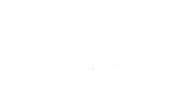 Línea negra Icono de virus negativo aislado sobre fondo blanco. Virus Corona 2019-nCoV. Bacterias y gérmenes, cáncer de células, microbios, hongos. Animación gráfica de vídeo 4K — Vídeo de stock