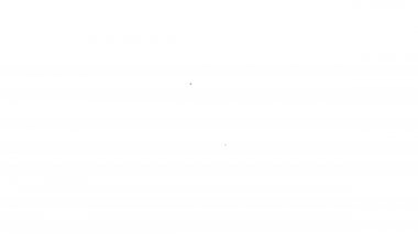 Siyah çizgi insan ve virüs ikonu beyaz arka planda izole edildi. Corona virüsü 2019-nCoV. Bakteri ve mikroplar, hücre kanseri, mikrop, mantar. 4K Video hareketli grafik canlandırması