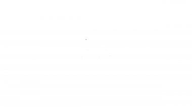 Siyah çizgi Corona virüsü covid-19 simgesi beyaz arkaplanda izole edildi. Bakteri ve mikroplar, hücre kanseri, mikrop, mantar. 4K Video hareketli grafik canlandırması