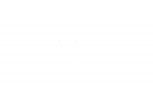 Linha preta Cara de homem em um ícone de máscara protetora médica isolado no fundo branco. Quarentena. Animação gráfica em movimento de vídeo 4K — Vídeo de Stock