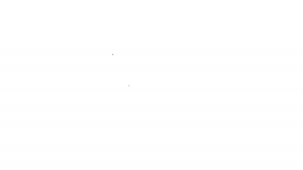 Zwarte lijn Schild beschermen tegen virus, kiemen en bacteriën pictogram geïsoleerd op witte achtergrond. Immuunsysteemconcept. Corona virus 2019-nCoV. 4K Video motion grafische animatie — Stockvideo