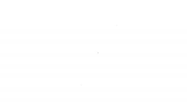 Siyah çizgi havan ve tokmak simgesi beyaz arkaplanda izole edildi. 4K Video hareketli grafik canlandırması