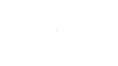 Beyaz arkaplanda siyah çizgi parfüm ikonu izole edildi. 4K Video hareketli grafik canlandırması