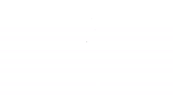 Línea negra Icono de botella de champú aislado sobre fondo blanco. Animación gráfica de vídeo 4K — Vídeos de Stock