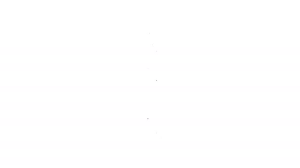 Línea negra Crema o loción icono de tubo cosmético aislado sobre fondo blanco. Productos para el cuidado del cuerpo para hombres. Animación gráfica de vídeo 4K — Vídeos de Stock