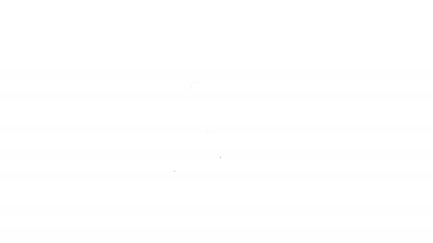 Schwarze Linie Mascara Pinsel Symbol isoliert auf weißem Hintergrund. 4K Video Motion Grafik Animation — Stockvideo