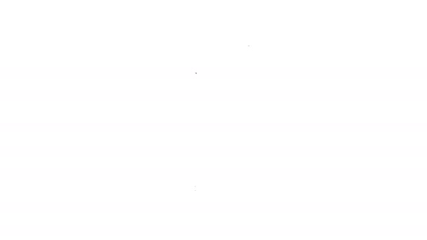 Черная линия крем или лосьон косметической трубки значок изолирован на белом фоне. Средства по уходу за телом для мужчин. Видеографическая анимация 4K — стоковое видео