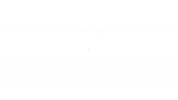 Черная линия духи значок изолирован на белом фоне. Видеографическая анимация 4K — стоковое видео