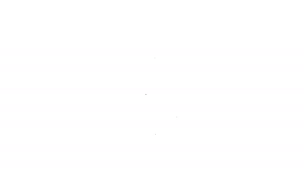 黒い線白の背景に隔離された防虫防臭ロールアイコン。ボディ衛生のための化粧品。4Kビデオモーショングラフィックアニメーション — ストック動画