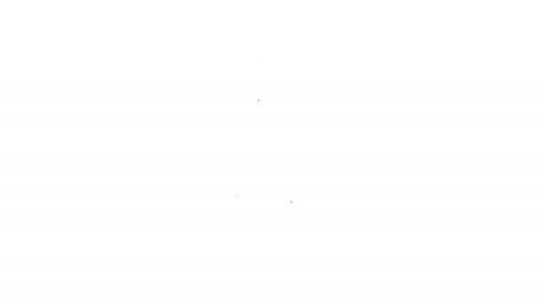 Linha preta Garrafa de shampoo e esponja ícone isolado no fundo branco. Animação gráfica em movimento de vídeo 4K — Vídeo de Stock