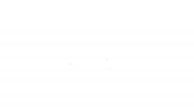 Siyah çizgi dizüstü bilgisayar ve vites simgesi beyaz arkaplanda izole edildi. Uygulama ayarlanıyor, seçenekler ayarlanıyor, bakım, onarım, onarım. 4K Video hareketli grafik canlandırması