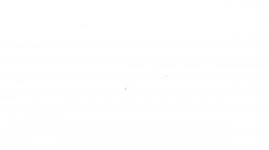 Siyah çizgi dişli simgesi beyaz arkaplanda izole edildi. Çarklı teçhizat ayarları. İşçi sembolü. 4K Video hareketli grafik canlandırması