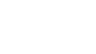 Beyaz arka planda siyah çizgi İşçi Kaskı simgesi izole edildi. 4K Video hareketli grafik canlandırması