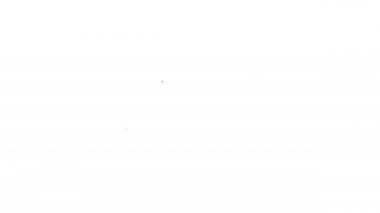 Siyah çizgi elektrikli matkap simgesi beyaz arkaplanda izole edildi. Tamir aleti. 4K Video hareketli grafik canlandırması