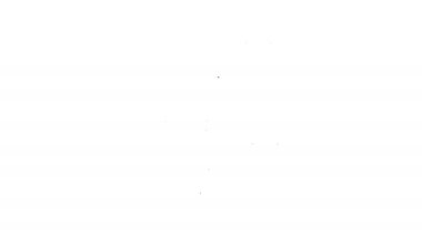 Siyah çizgi Ampere ölçer, multimetre, voltmetre simgesi beyaz arkaplanda izole edilmiş. Elektrik akımını ölçmek için araçlar. 4K Video hareketli grafik canlandırması