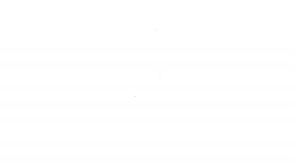 Zwarte lijn Lipstick pictogram geïsoleerd op witte achtergrond. 8 maart. Internationale Gelukkige Vrouwendag. 4K Video motion grafische animatie — Stockvideo