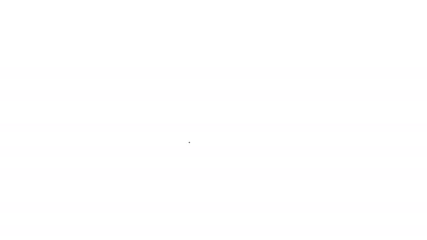 Zwarte lijn Ronde make-up spiegel pictogram geïsoleerd op witte achtergrond. 4K Video motion grafische animatie — Stockvideo