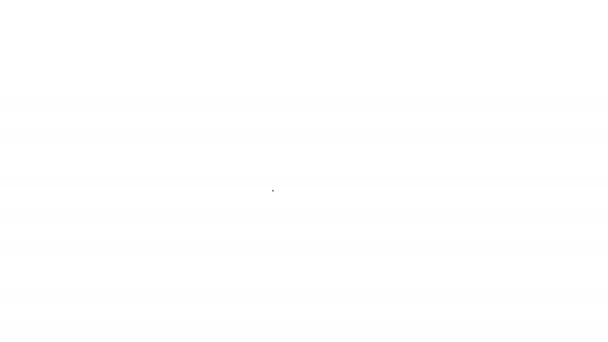 黒のライン白の背景に隔離されたレンチスパナアイコン。4Kビデオモーショングラフィックアニメーション — ストック動画