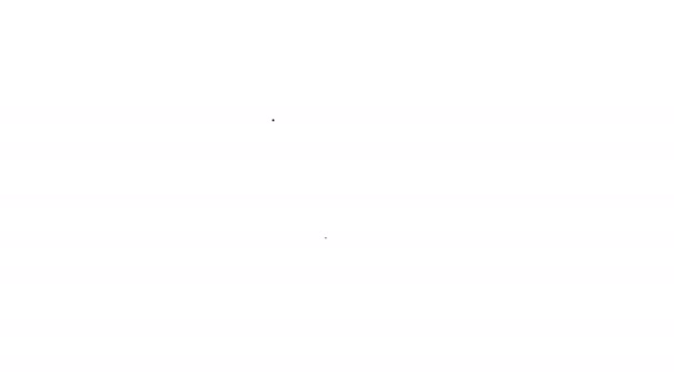 Ligne noire Icône de plan Maison isolé sur fond blanc. Animation graphique de mouvement vidéo 4K — Video