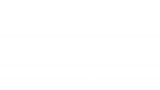 Línea negra Engranaje y flechas como icono del concepto de flujo de trabajo aislado sobre fondo blanco. Señal de recarga de engranajes. Animación gráfica de vídeo 4K — Vídeos de Stock