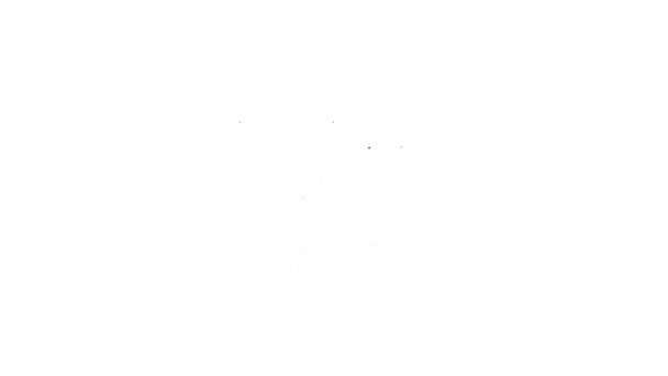 Черная линия Графическая бумага для проектирования и рисования значка компаса изолированы на белом фоне. Видеографическая анимация 4K — стоковое видео