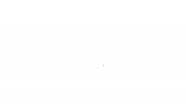 Schwarze Linie Dokument-Einstellungen mit Zahnradsymbol auf weißem Hintergrund. Softwareupdate, Übertragungsprotokoll, Teamwork-Werkzeugmanagement. 4K Video Motion Grafik Animation — Stockvideo