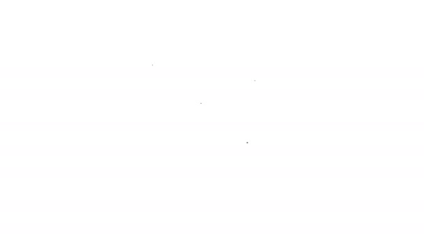 Zwarte lijn House plan pictogram geïsoleerd op witte achtergrond. 4K Video motion grafische animatie — Stockvideo