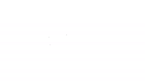 Černá čára Převodovka a šipky jako koncept pracovního postupu ikona izolované na bílém pozadí. Nabíjecí znak převodovky. Grafická animace pohybu videa 4K — Stock video