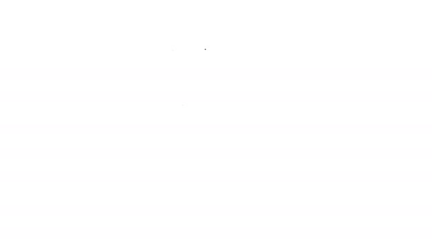 Linea nera Calliper o pinza e scala icona isolata su sfondo bianco. Strumenti di misura di precisione. Animazione grafica 4K Video motion — Video Stock