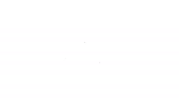 Configurações de linha preta no ícone de mão isolado no fundo branco. Animação gráfica em movimento de vídeo 4K — Vídeo de Stock