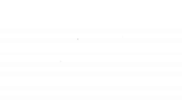 Zwarte lijn Elektrische boor machine pictogram geïsoleerd op witte achtergrond. Reparatie gereedschap. 4K Video motion grafische animatie — Stockvideo
