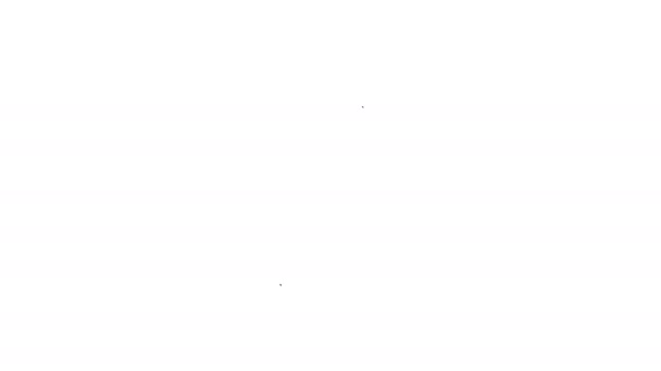 Llave de línea negra llave inglesa y engranaje icono aislado sobre fondo blanco. Ajuste, servicio, ajuste, mantenimiento, reparación, fijación. Animación gráfica de vídeo 4K — Vídeo de stock