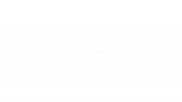 Černá čára Žárovka a ozubení ikona izolované na bílém pozadí. Inovace. Obchodní nápad. Grafická animace pohybu videa 4K — Stock video
