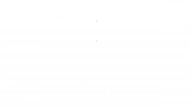 İş akışı konsepti simgesi olarak siyah çizgi dişlisi ve oklar beyaz arkaplanda izole edildi. Vites doldurma tabelası. 4K Video hareketli grafik canlandırması