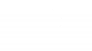 Beyaz arkaplanda siyah çizgi evrak çantası simgesi izole edildi. İş ilanı. İş portföyü. 4K Video hareketli grafik canlandırması