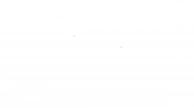 Beyaz arkaplanda siyah çizgi ofis dosyaları ve belge simgesi izole edildi. Ofis dosyaları. Dosya arşivleme işareti. 4K Video hareketli grafik canlandırması