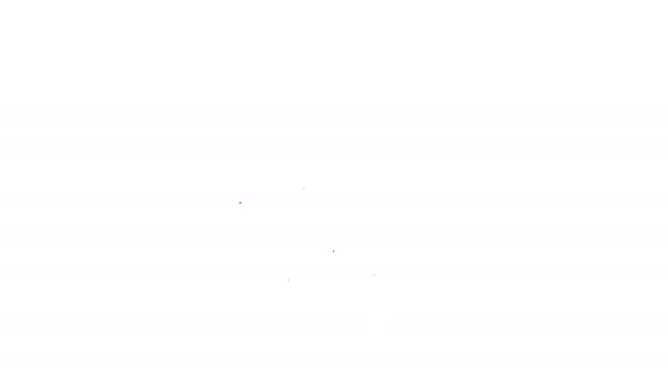 Черная линия Компьютерный монитор и значок передач изолированы на белом фоне. Регулировка, обслуживание, настройка, обслуживание, ремонт, фиксация. Видеографическая анимация 4K — стоковое видео