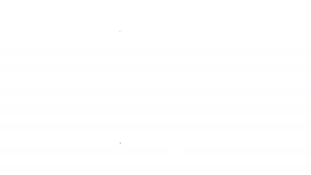 Černá čára Grafický papír pro inženýrské ikony izolované na bílém pozadí. Grafická animace pohybu videa 4K — Stock video