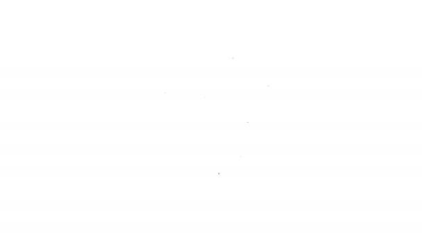 黑线办公椅图标隔离在白色背景上.4K视频运动图形动画 — 图库视频影像