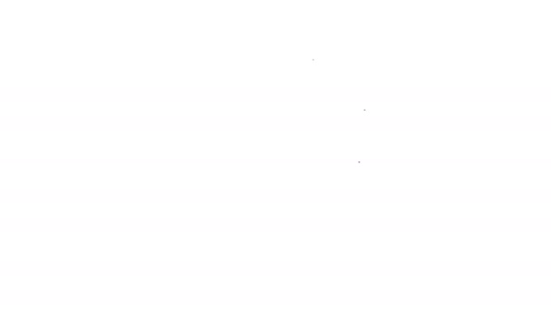 黒の線白の背景に孤立ブリーフケースアイコン。ビジネスケースのサインだ。事業ポートフォリオ。4Kビデオモーショングラフィックアニメーション — ストック動画