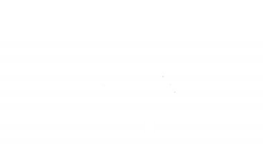 Siyah çizgi ofis zımbası simgesi beyaz arkaplanda izole edilmiş. Zımba, zımba, kağıt, karton, ofis malzemeleri. 4K Video hareketli grafik canlandırması