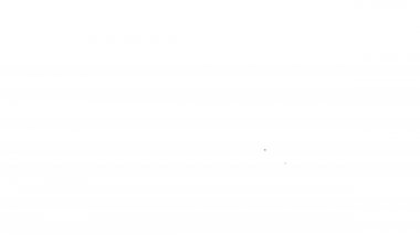 Siyah çizgi dizüstü bilgisayar simgesi beyaz arkaplanda izole edildi. Boş ekran işaretli bilgisayar defteri. 4K Video hareketli grafik canlandırması