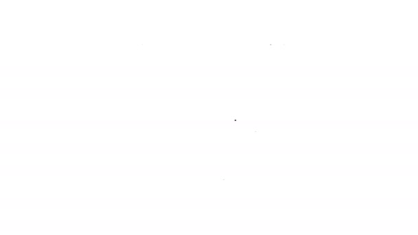 Linha preta Placa de apresentação com gráfico, cronograma, gráfico, diagrama, infográfico, ícone gráfico de torta isolado no fundo branco. Animação gráfica em movimento de vídeo 4K — Vídeo de Stock