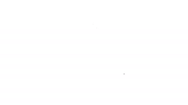 Icono de identificación de línea negra aislado sobre fondo blanco. Se puede utilizar para la presentación, la identidad de la empresa, la publicidad. Animación gráfica de vídeo 4K — Vídeos de Stock