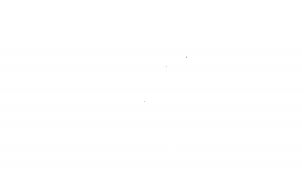 Línea negra Icono del sacapuntas aislado sobre fondo blanco. Animación gráfica de vídeo 4K — Vídeo de stock