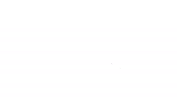 Černá čára Laptop ikona izolované na bílém pozadí. Počítačový sešit s prázdnou tabulkou. Grafická animace pohybu videa 4K — Stock video